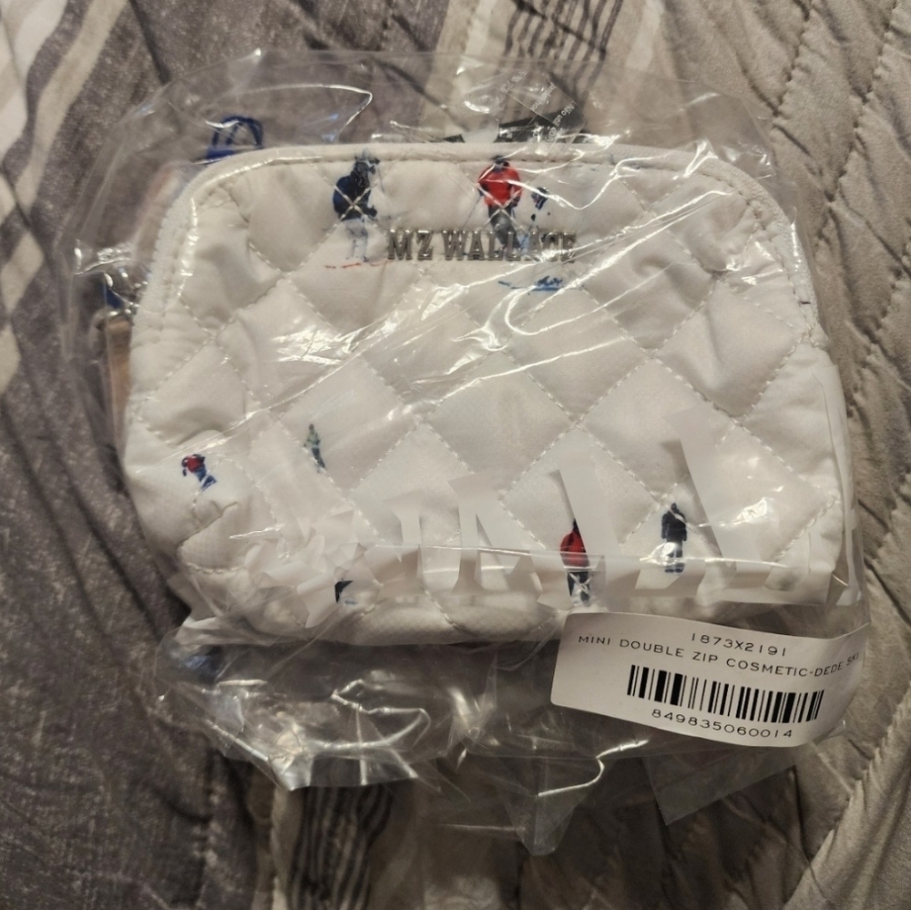 Mz Wallace Mini Double Zip Pouch Cosmetic Dede Johnson Ski